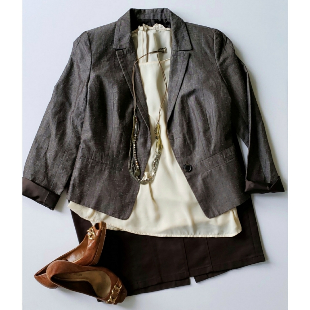 Ann Taylor Skirt Chocolate Stretchy Chino 12